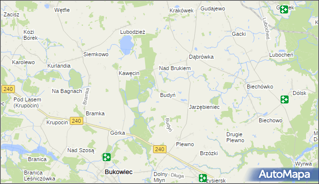 mapa Budyń, Budyń na mapie Targeo