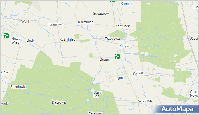 mapa Bugaj gmina Raszków, Bugaj gmina Raszków na mapie Targeo