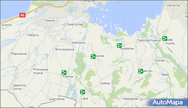 mapa Buków gmina Otmuchów, Buków gmina Otmuchów na mapie Targeo