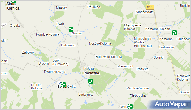 mapa Bukowice-Kolonia, Bukowice-Kolonia na mapie Targeo