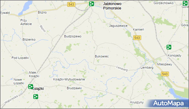 mapa Bukowiec gmina Jabłonowo Pomorskie, Bukowiec gmina Jabłonowo Pomorskie na mapie Targeo