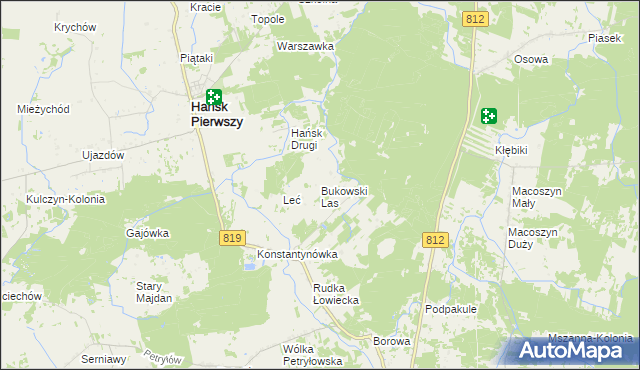 mapa Bukowski Las, Bukowski Las na mapie Targeo