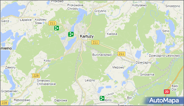 mapa Burchardztwo, Burchardztwo na mapie Targeo