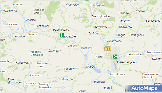 mapa Buszków, Buszków na mapie Targeo