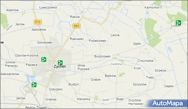 mapa Buszkówek, Buszkówek na mapie Targeo