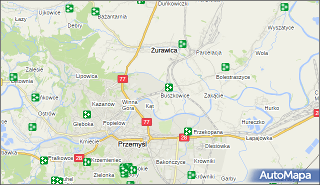 mapa Buszkowice gmina Żurawica, Buszkowice gmina Żurawica na mapie Targeo