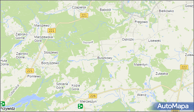 mapa Buszkowy, Buszkowy na mapie Targeo