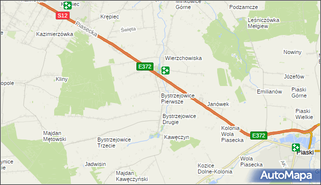 mapa Bystrzejowice Pierwsze, Bystrzejowice Pierwsze na mapie Targeo