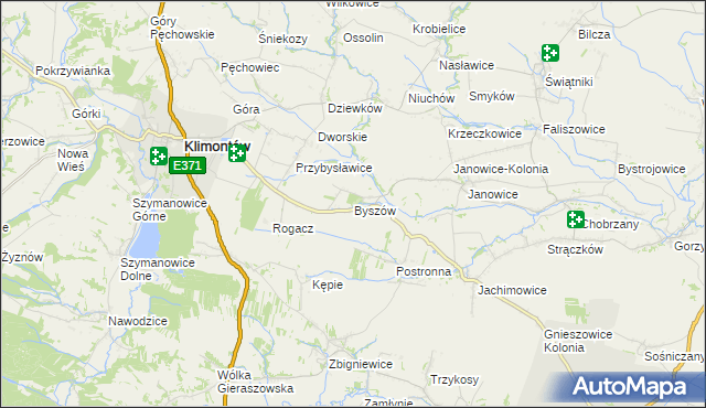 mapa Byszów, Byszów na mapie Targeo