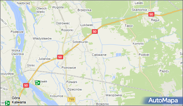 mapa Całowanie, Całowanie na mapie Targeo