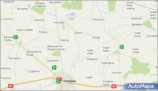 mapa Cegielnia gmina Kłodawa, Cegielnia gmina Kłodawa na mapie Targeo
