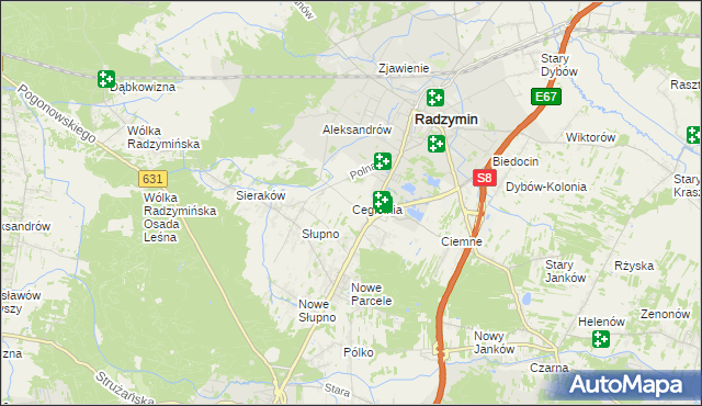 mapa Cegielnia gmina Radzymin, Cegielnia gmina Radzymin na mapie Targeo