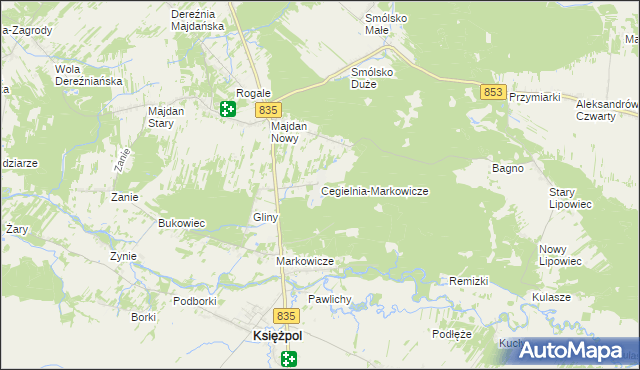 mapa Cegielnia-Markowicze, Cegielnia-Markowicze na mapie Targeo