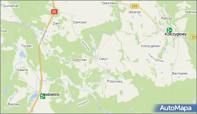 mapa Cetyń, Cetyń na mapie Targeo