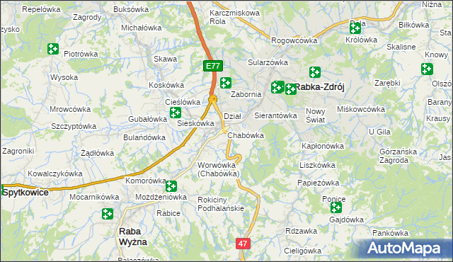 mapa Chabówka, Chabówka na mapie Targeo