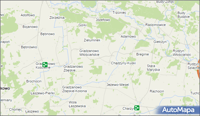 mapa Chądzyny-Krusze, Chądzyny-Krusze na mapie Targeo