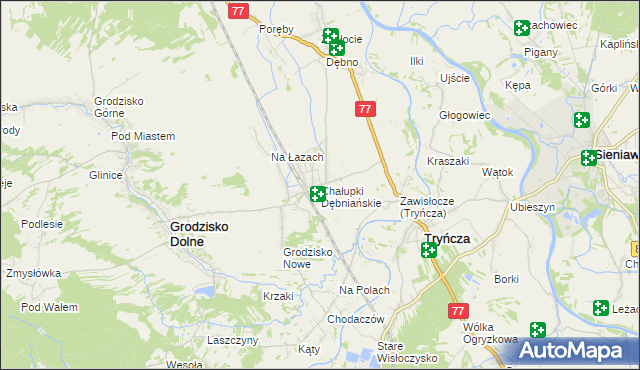 mapa Chałupki Dębniańskie, Chałupki Dębniańskie na mapie Targeo