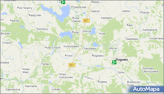 mapa Charszewo, Charszewo na mapie Targeo