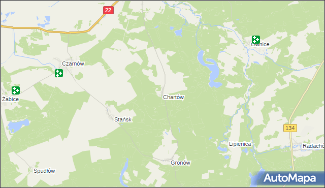 mapa Chartów, Chartów na mapie Targeo