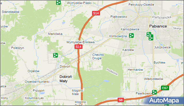 mapa Chechło Drugie, Chechło Drugie na mapie Targeo