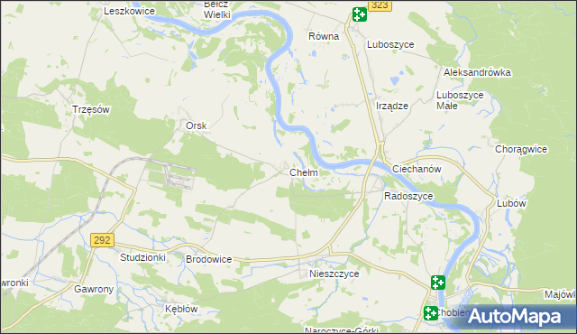 mapa Chełm gmina Rudna, Chełm gmina Rudna na mapie Targeo