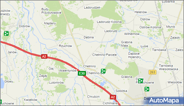 mapa Chełmno-Parcele, Chełmno-Parcele na mapie Targeo