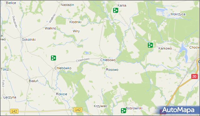 mapa Chlebowo gmina Stara Dąbrowa, Chlebowo gmina Stara Dąbrowa na mapie Targeo