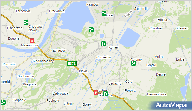 mapa Chmielów gmina Nowa Dęba, Chmielów gmina Nowa Dęba na mapie Targeo