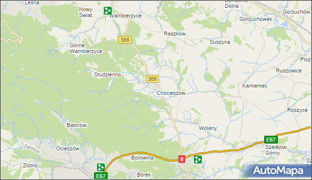 mapa Chocieszów, Chocieszów na mapie Targeo