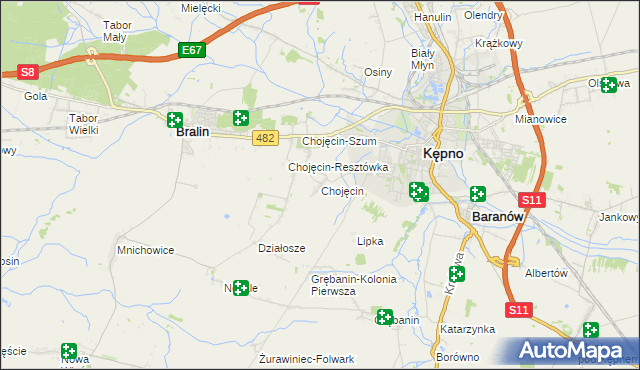 mapa Chojęcin, Chojęcin na mapie Targeo