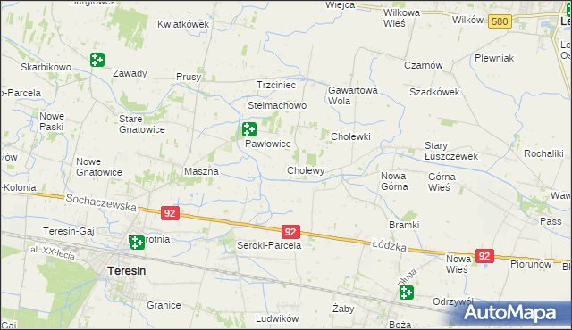 mapa Cholewy gmina Błonie, Cholewy gmina Błonie na mapie Targeo