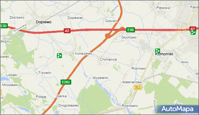 mapa Chomęcice, Chomęcice na mapie Targeo