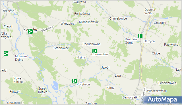 mapa Chomentów, Chomentów na mapie Targeo