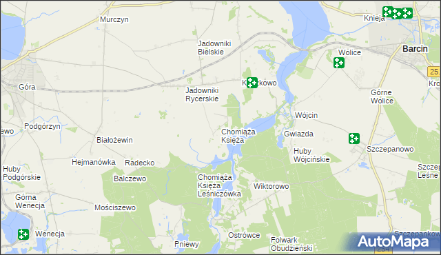 mapa Chomiąża Księża, Chomiąża Księża na mapie Targeo