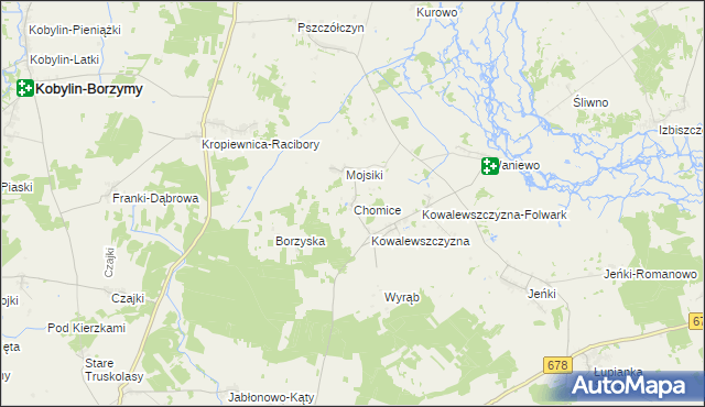 mapa Chomice gmina Sokoły, Chomice gmina Sokoły na mapie Targeo