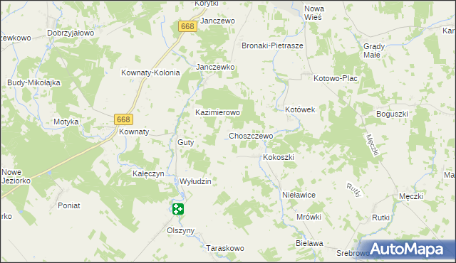 mapa Choszczewo gmina Piątnica, Choszczewo gmina Piątnica na mapie Targeo