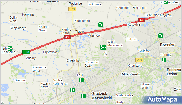 mapa Chrzanów Mały, Chrzanów Mały na mapie Targeo