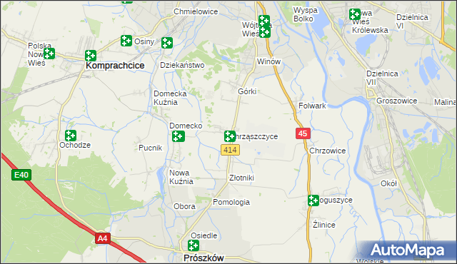 mapa Chrząszczyce, Chrząszczyce na mapie Targeo