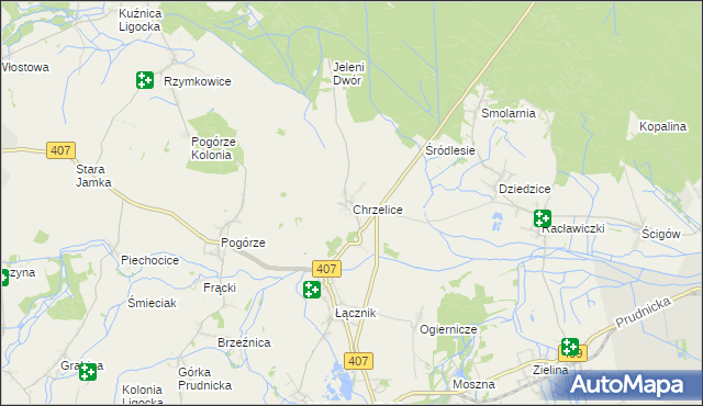 mapa Chrzelice, Chrzelice na mapie Targeo