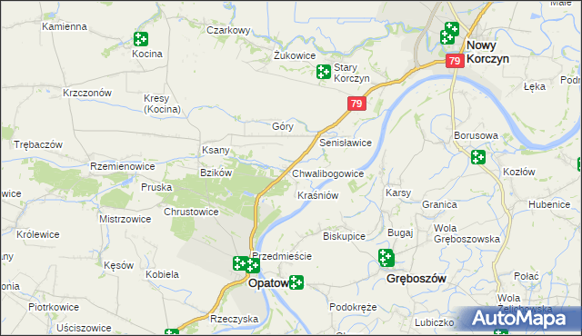 mapa Chwalibogowice, Chwalibogowice na mapie Targeo