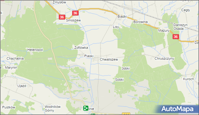 mapa Chwaliszew, Chwaliszew na mapie Targeo