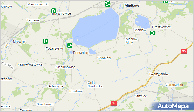 mapa Chwałów, Chwałów na mapie Targeo