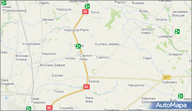 mapa Ciachcin, Ciachcin na mapie Targeo