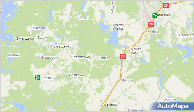 mapa Cicholas, Cicholas na mapie Targeo