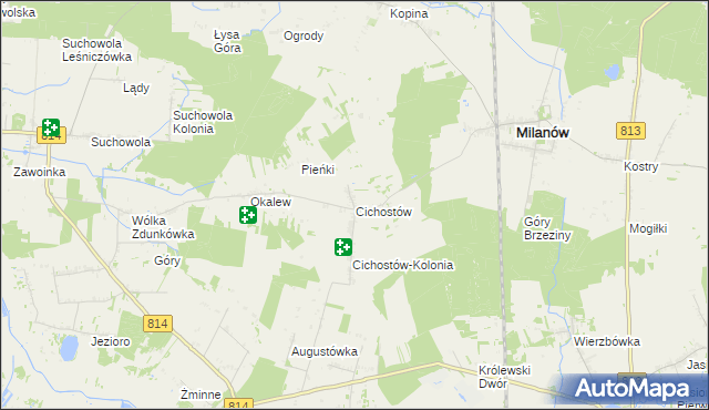 mapa Cichostów, Cichostów na mapie Targeo