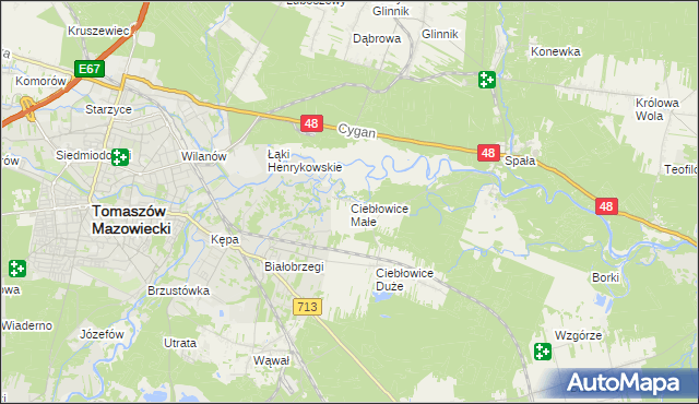 mapa Ciebłowice Małe, Ciebłowice Małe na mapie Targeo