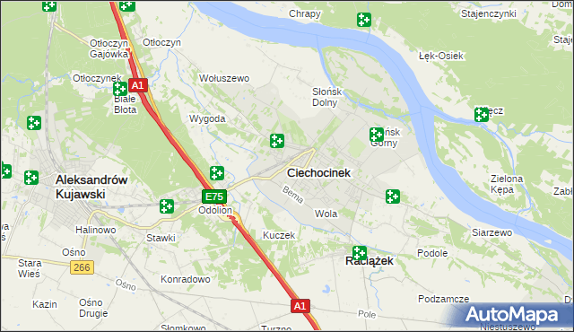 mapa Ciechocinek, Ciechocinek na mapie Targeo