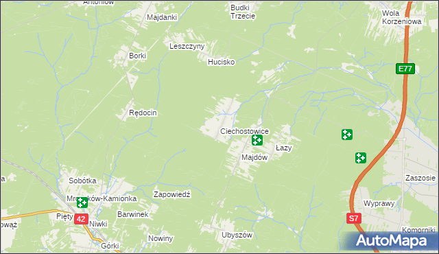mapa Ciechostowice, Ciechostowice na mapie Targeo