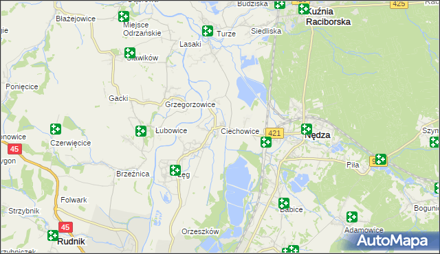 mapa Ciechowice, Ciechowice na mapie Targeo