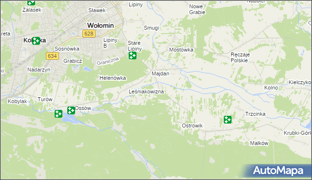 mapa Cięciwa gmina Wołomin, Cięciwa gmina Wołomin na mapie Targeo